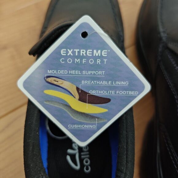 Clarks Bradley Step Men's Slip On Shoes Size 9 Black Tumbled Leather New in Box - Picture 7 of 11